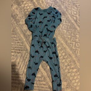 Blue Kids two Piece with Whale Print